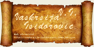 Vaskrsija Isidorović vizit kartica
